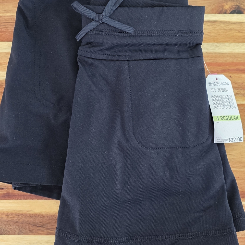 Nautica Girls Navy Shorts with Bow Accent